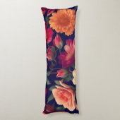 Een behang met een bloemmotief lichaamskussen (Achterkant (Verticaal))