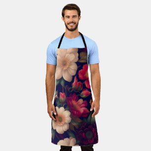 Een behang met een bloemmotief schort