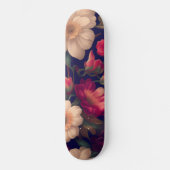 Een behang met een bloemmotief skateboard (Voorkant)