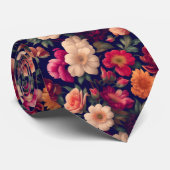 Een behang met een bloemmotief stropdas (Opgerold)