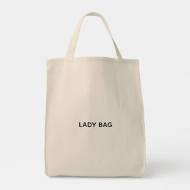 Een beige boodschappentas met de tekst "LADY BAG"  Tote Bag