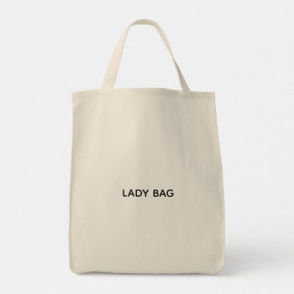 Een beige boodschappentas met de tekst "LADY BAG"  Tote Bag
