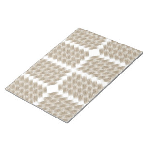 Een beige en wit geruit patroon op een wit notitieblok