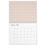 Een beige en wit geruit patroon op een witte achte kalender (Feb 2026)