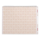 Een beige en wit geruit patroon op een witte achte kalender (Hoes)