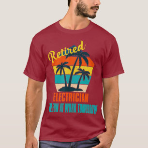 Een bejaarde elektricien heeft morgen op het werk t-shirt