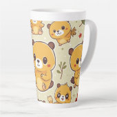 Een beker die een schattig karakter uitdrukt latte mok (Rechterhoek)