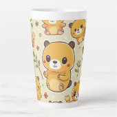 Een beker die een schattig karakter uitdrukt latte mok (Voorkant)