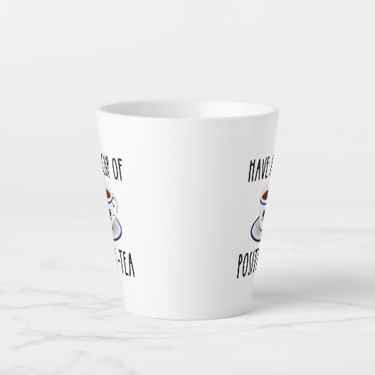 Een beker met positieve thee latte mok (Voorkant)