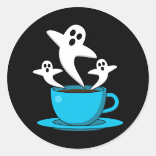 Een beker van een keukenkoffie ronde sticker