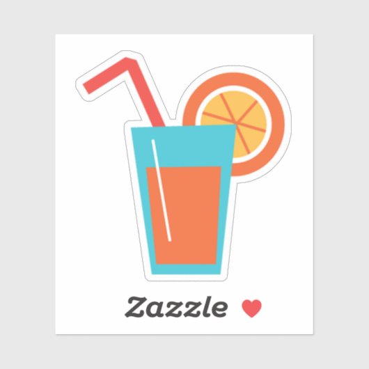 Een beker van oranje sap sticker (Vel)