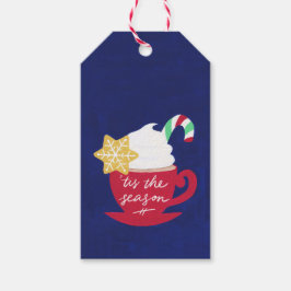 Een beker van 'Tis het seizoen Cadeaulabel