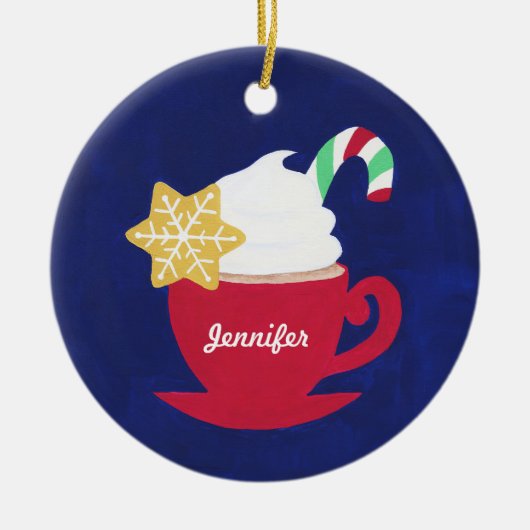 Een beker van 'Tis het seizoen Keramisch Ornament (Voorkant)