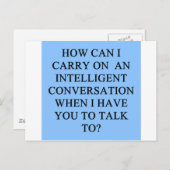 een belediging voor een grappig gesprek briefkaart (Voorkant / Achterkant)