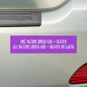 ÉÉN BENAMING ONDER GOD BUMPERSTICKER (Op auto)