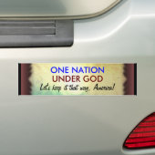 ÉÉN BENAMING ONDER GOD-bumpersticker Bumpersticker (Op auto)