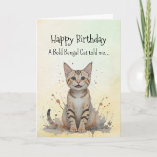 Een Bengaalse kattenpersoonlijkheid Verjaardag Fun Kaart