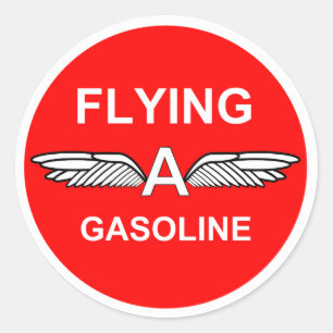 Een benzine vliegen ronde sticker