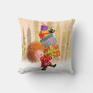 Een berg cadeaus en gegiechel kussen