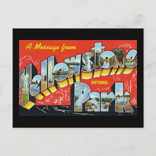 Een bericht uit het Yellowstone National Park Briefkaart (Voorkant)