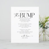 Een bericht van het Bump Baby shower teken (Staand voorkant)