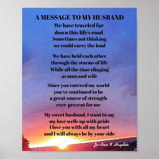 EEN BERICHT VOOR MIJN HUSBAND POSTER (Voorkant)