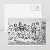 Een beroemde strijd tussen R.Humphreys en D. Briefkaart (Voorkant / Achterkant)