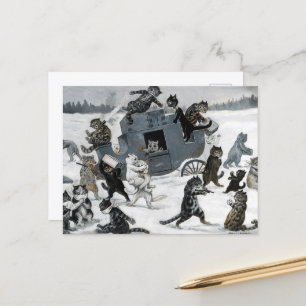 Een beroving door Louis William Wain Briefkaart