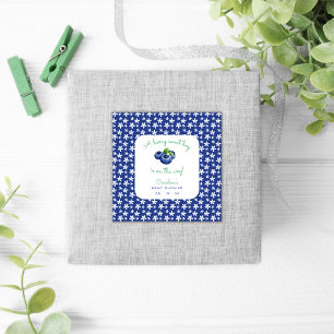 Een Berry Sweet Baby Boy Douche Blueberry Vierkante Sticker