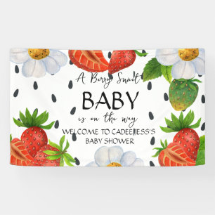 Een Berry Sweet Baby is onderweg Baby shower Sign Spandoek