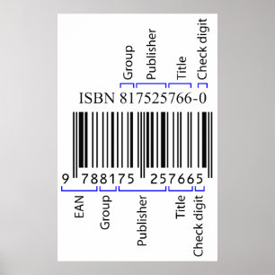 Een beschrijving van de elementen in een ISBN-stre Poster