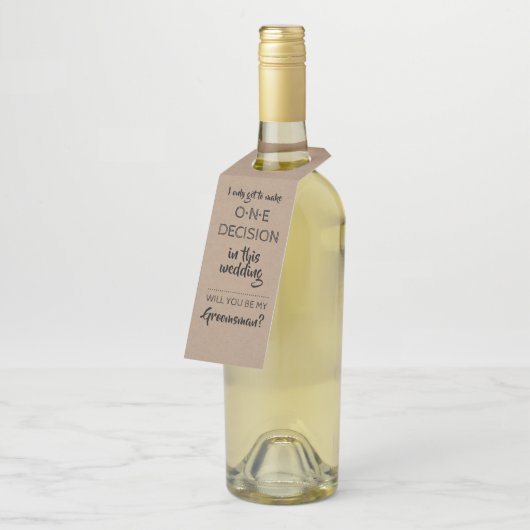 Eén beslissing - Grappig Groomsmen-voorstel Flessenhanger (Schuin)