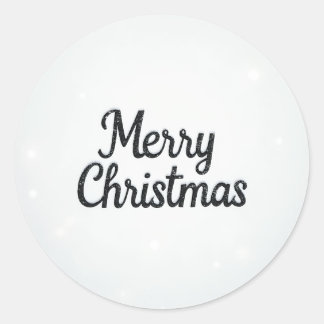 een besneeuwd vrolijk kerstfeest ronde sticker