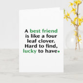 Een beste vriend is als een vier bladluiken. kaart (Gele Bloem)