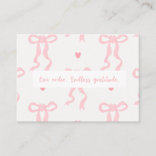 Eén bestelling. Eindeloze dankbaarheid.   Roze lin Notitiekaartje