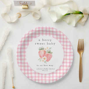 Een beszoete Baby aardbei Baby shower Papieren Bordje