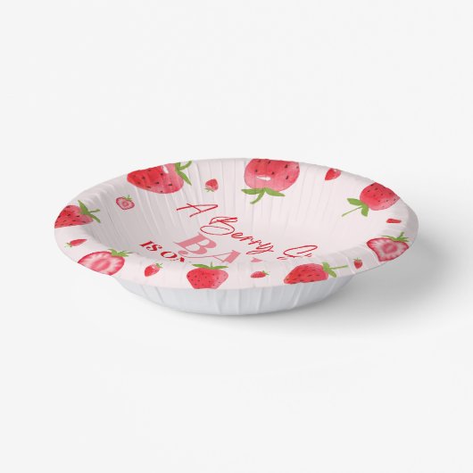 Een beszoete Baby aardbei Baby shower Papieren Kommen (Gebogen)