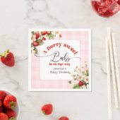 Een beszoete baby aardbei baby shower servet (Insitu)