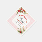 Een beszoete baby aardbei baby shower servet (Hoek)