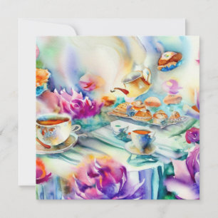 Een betoverd theefeest: Dainty, een Baby shower Kaart