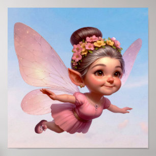 Een betoverde magische kleine cartoon Fairy Poster
