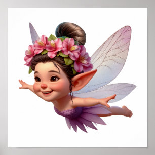 Een betoverde magische kleine cartoon Fairy Poster