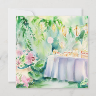 Een betoverde tuin: Tea's Delight, een Baby shower Kaart