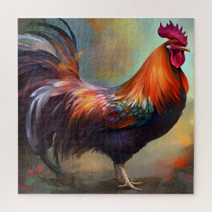Een betoverende haan schilderij puzzel