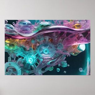 Een betoverende mix van levendige kleuren poster