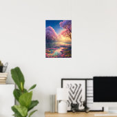 Een betoverende roze symfonie in het moeras poster (Thuiskantoor)