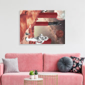 Een bezoek aan Mars Canvas Afdruk (Insitu (Woonkamer))