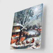 Een bezoek van St. Nicholas Kerstmis Vierkante Klok (Hoek)