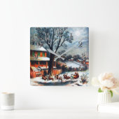 Een bezoek van St. Nicholas Kerstmis Vierkante Klok (Huis)