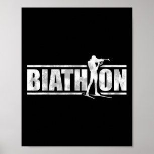 Een biatleet met geweer en langlaufski's Moti Poster